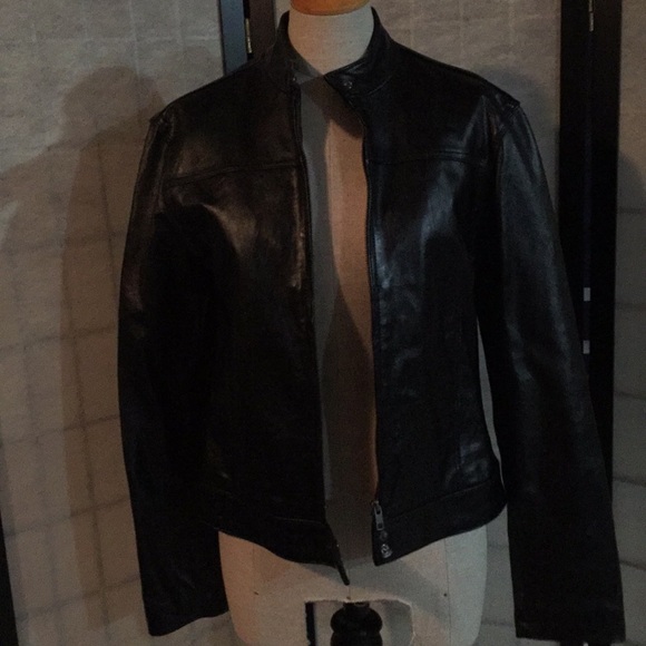 Brody black leather jacket - Picture 1 of 6